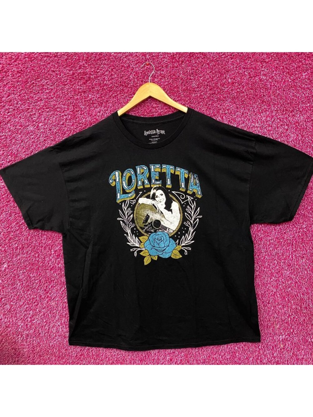 Loretta Lynn Photo Rose Graphic T-Shirt 2XL